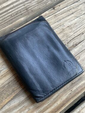 DIOR Vintage Black Leather Wallet with Embossed Monogram!